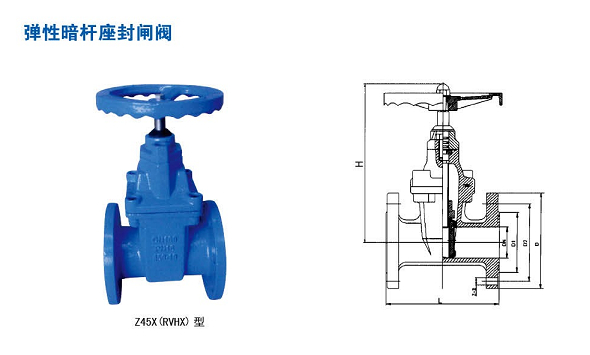 Z45X(RVHX)型彈性（xìng）暗杆（gǎn）座封閘閥
